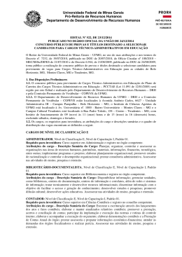 Universidade Federal de Minas Gerais Pró-Reitoria de