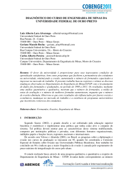 diagn&oacute;stico do curso de engenharia de minas da universidade