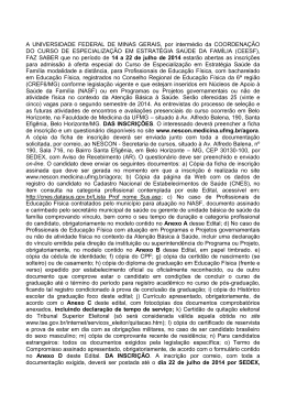 A UNIVERSIDADE FEDERAL DE MINAS GERAIS, por interm&eacute;dio