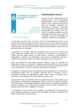 A motiva&ccedil;&atilde;o dos sujeitos na nova gest&atilde;o de - E