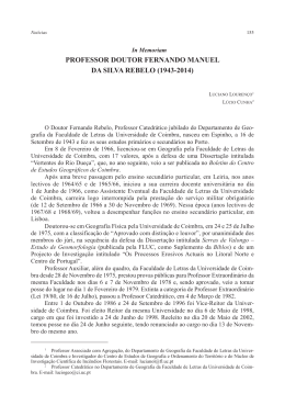 pRoFESSoR DoUToR FERNaNDo MaNUEL Da SiLVa REBELo