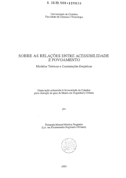 SOBRE AS RELAÇÕES ENTRE ACESSIBILIDADE