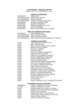 X CONGRESSO - &Oacute;RG&Atilde;OS ELEITOS