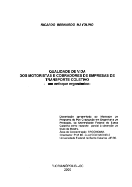QUALIDADE DE VIDA DOS MOTORISTAS E COBRADORES DE