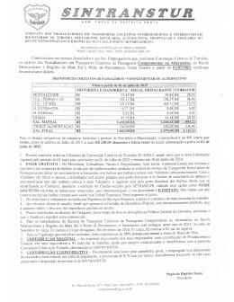 tabela de salarios motoristas e cobradores