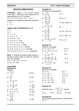 AN&Aacute;LISE COMBINAT&Oacute;RIA