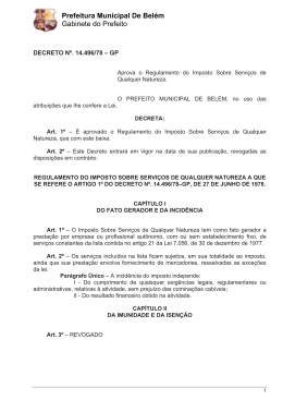 Prefeitura Municipal De Bel&eacute;m Gabinete do Prefeito
