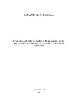 LUCIANO FERNANDES SILVA A Temática Ambiental e o Ensino de