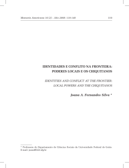 PODERES LOCAIS E OS CHIQUITANOS Joana A. Fernandes Silva