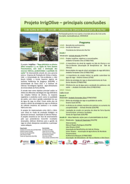 Projeto IrrigOIive - principais conclusões