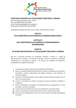 Secretaria Fiscalização Tributária Urbana