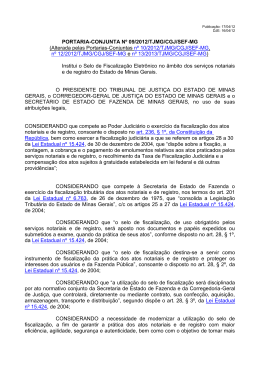 Portaria-Conjunta n&ordm; 09/2012/TJMG/CGJ/SEF-MG