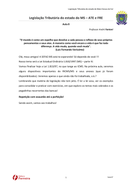 Legisla&ccedil;&atilde;o Tribut&aacute;ria do estado do MS &ndash; ATE e FRE