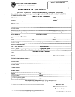 cadastro fiscal padrão - Prefeitura Municipal de Nova Bassano