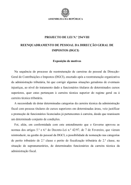 PROJECTO DE LEI N.º 254/VIII REENQUADRAMENTO DE