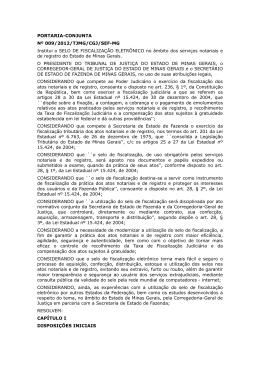 PORTARIA-CONJUNTA Nº 009/2012/TJMG/CGJ/SEF