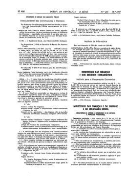 Despacho conjunto, de 18 Set. 1990, da Secret&aacute;ria de