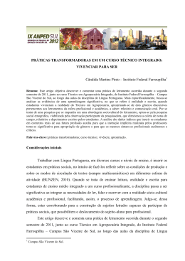 pr&aacute;ticas transformadoras em um curso t&eacute;cnico integrado