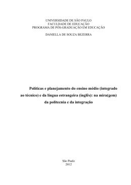 Pol&iacute;ticas e planejamento do ensino m&eacute;dio (integrado ao t&eacute;cnico) e