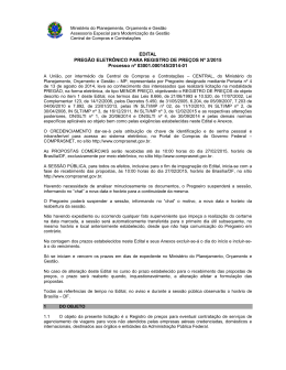 Edital - Minist&eacute;rio do Planejamento, Or&ccedil;amento e Gest&atilde;o