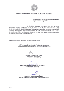 3513-2015 Nomeia Mateus Felix da Silva para o cargo de