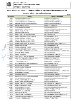 processo seletivo - transfer&ecirc;ncia interna