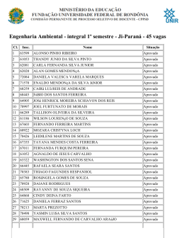 Engenharia Ambiental - integral 1º semestre - Ji-Paraná