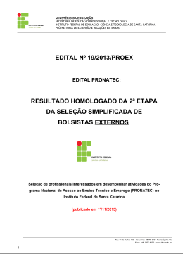 Resultado homologado da 2&ordf; etapa