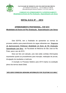 FACULDADE DE MEDICINA DE