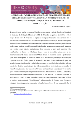 a cria&ccedil;&atilde;o da faculdade de medicina do tri&acirc;ngulo mineiro em