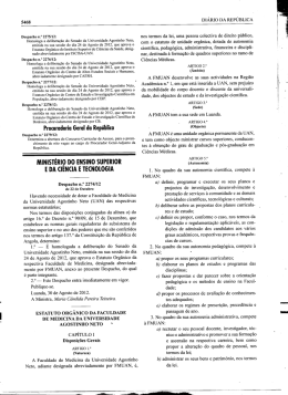 Estatuto Org&acirc;nico da Faculdade de Medicina da UAN