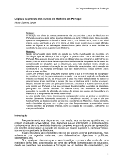 Lógicas da procura dos cursos de Medicina em Portugal