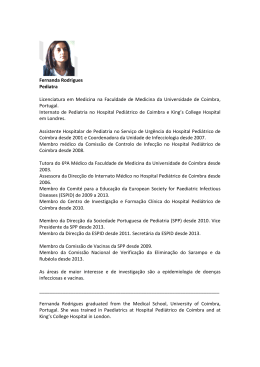 Fernanda Rodrigues Pediatra Licenciatura em Medicina na