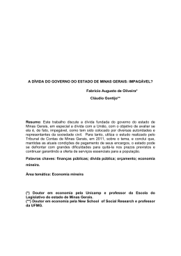 a d&iacute;vida do governo do estado de minas gerais: impag&aacute;vel