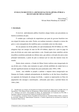 EVOLU&Ccedil;&Atilde;O RECENTE E A RENEGOCIA&Ccedil;&Atilde;O DA D&Iacute;VIDA