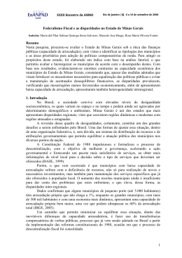 1 Federalismo Fiscal e as disparidades no Estado de Minas