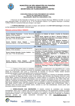 MUNIC&Iacute;PIO DE S&Atilde;O SEBASTI&Atilde;O DO PARA&Iacute;SO ESTADO DE MINAS