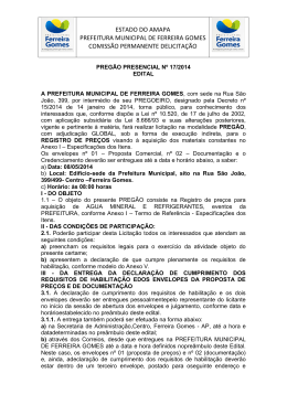 estado do amapa prefeitura municipal de ferreira gomes comiss&atilde;o