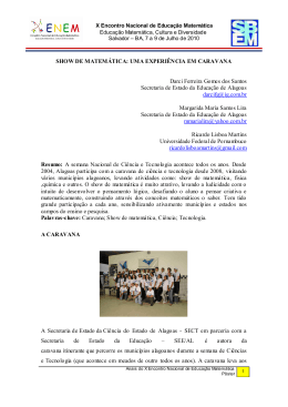SHOW DE MATEM&Aacute;TICA: UMA EXPERI&Ecirc;NCIA EM CARAVANA