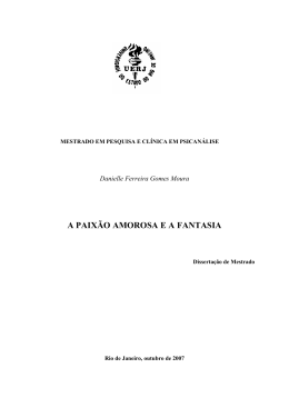 A PAIXÃO AMOROSA E A FANTASIA