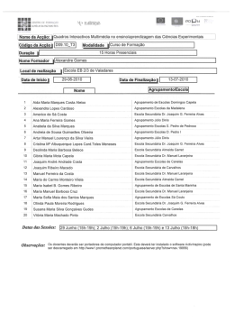 Nome da Ac&ccedil;&atilde;o: IiQ&Eacute;dros Interactivos Multim&eacute;dia no ensino