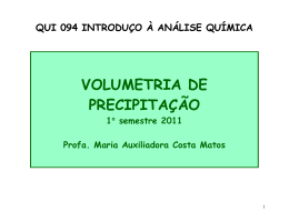 VOLUMETRIA DE PRECIPITAÇÃO