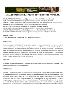 an&aacute;lise fitoqu&iacute;mica das folhas e dos galhos de justicia sp.