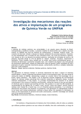 INVESTIGA&Ccedil;&Atilde;O DOS MECANISMOS DAS REA&Ccedil;&Otilde;ES
