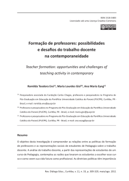 Forma&ccedil;&atilde;o de professores: possibilidades e desafios do
