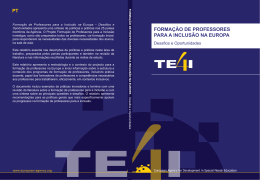 Forma&ccedil;&atilde;o de Professores para a Inclus&atilde;o na Europa