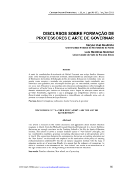 discursos de sobre forma&ccedil;&atilde;o de professores e arte de governar