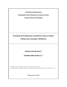 Forma&ccedil;&atilde;o de Professores na Am&eacute;rica Latina e Caribe: A Busca por