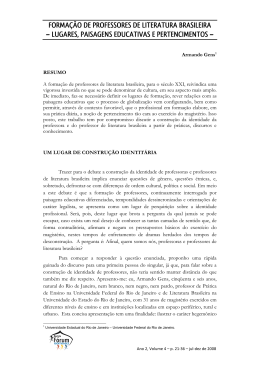 FORMA&Ccedil;&Atilde;O DE PROFESSORES DE LITERATURA BRASILEIRA &ndash; LUGARES