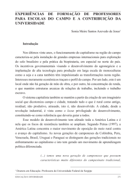 experi&ecirc;ncias de forma&ccedil;&atilde;o de professores para escolas do campo e